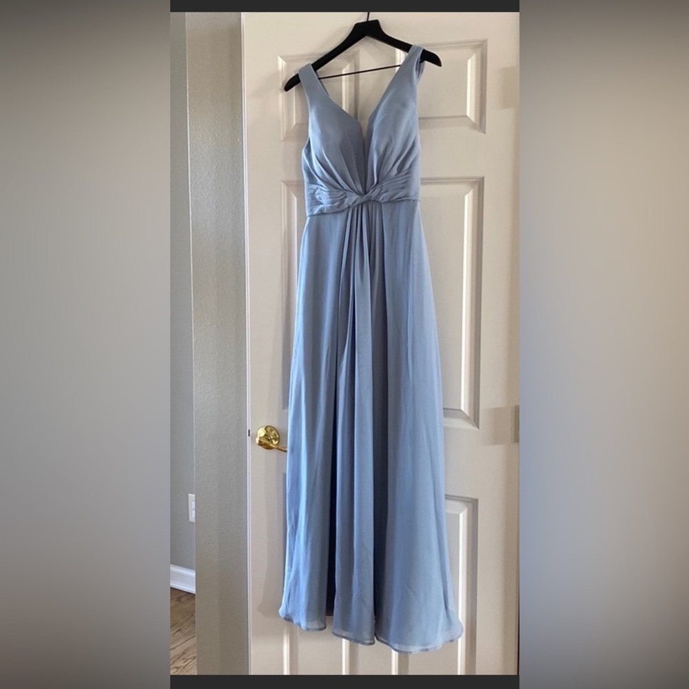 Azazie - Gina.  Dusty Blue Bridesmaid Dress.  Size 4.  Worn once.